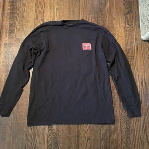 Vans Off The Wall Long Sleeve Black T Shirt Medium